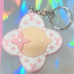 Pink and Cream Keychain 3D printer key/bag charm